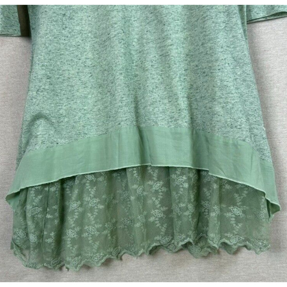 Simply Noelle Womens Fairy Tunic Top Size L/XL Lace Trim Boho Whimsical Green - Picture 2 of 11